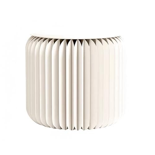 NOONTIDE Folding Stool - 12Inch Home Furniture 660lb Load Capacity Foldable Paper Stool - Eco-Friendly Kraft Paper Honeycomb Design,Foldable to 1.2",Modern Minimalist Stool for Living Room(White) - Image 1