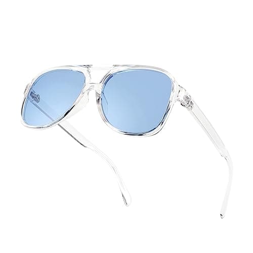 FEISEDY Vintage Retro 70s Plastic Aviator Sunglasses Women Men Classic Large Squared Frame B2751 - Image 1