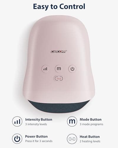 CINCOM Hand Massager - Cordless Hand Massager with Heat and Compression for Arthritis and Carpal Tunnel, Gifts for Women(Pink) - Thumbnail 4