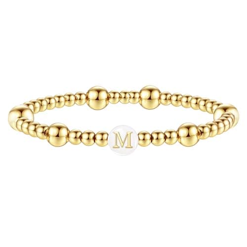 Sistble Mothers Day Gifts for Mom Enewton Bracelets for Women Initial Bracelet E Newton Letter M Beaded Bracelets Bracelet for Women Jewelry Best Friend Birthday Gifts - Image 1