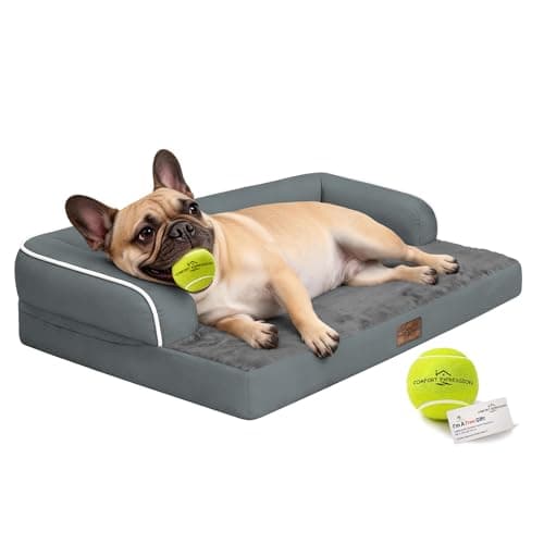 Comfort Expression Memory Foam Large Dog Bed - Waterproof Orthopedic Dog Beds with Washable Removable Cover Pet Sofa Couch, 36 x 27