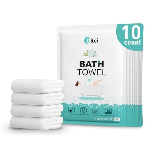 Ditoi Disposable Bath Towels,Extra Large Beach Towels 30"X60", Camping Towels for Travel Hotel, Soft Quick Dry Shower Tissue for Body,Gym Sports,Beach (XL,10 Count) - Image 1