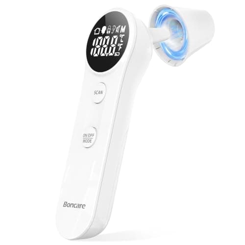 Boncare Thermometer for Adults, Kids, Digital Ear Forehead Thermometer