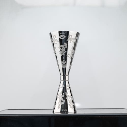Jigger for Bartending, Cocktail Jigger 30ml 60ml with Measurements Inside, 304 Stainless Steel Jigger, bar Accessories, Cocktail Measuring Cup, Silver, Etched - Thumbnail 5