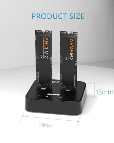 MAIWO MacBook AHCI (M Key B&M Key) SSD NVMe Duplicator, USB3.2 Type-C 20Gbps M.2 Clone Docking Station, Compatible with M.2 SSD 2230/2242/2260/2280, Support One-Key Offline Clone Function (K3016P2+) - Thumbnail 6