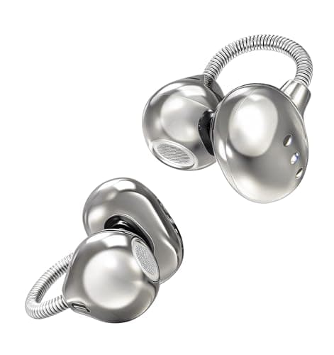 King Lucky Open-Ear Clip-On Earbuds for Running, Bluetooth 6.0 Wireless Headphones with Memory Spring, Secure Fit for Small Ears & Glasses Wearers, 45H Playtime, ENC Mic, IPX5 Waterproof (White) - Image 1