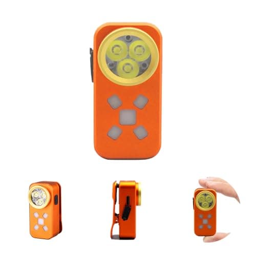 FOSFIS Rechargeable EDC Flashlight, 500 Lumens Portable Clip On Light, Pocket Flashlights Rechargeable, IP68 Waterproof Mini EDC Light for Signaling, Camping, Emergency (Orange) - Image 1