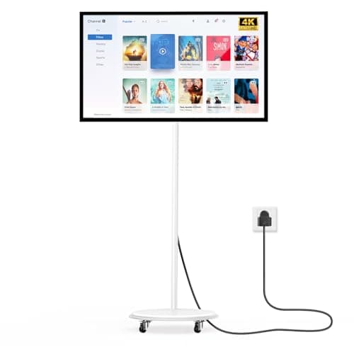 OHYEAHSPIN 43 Inch Portable TV Smart Touch, 4K Rotatable TV LCD Display with Wires plugged in use, Android OS, Touch Screen, Type-C, USB, HDMI Port, on Wheels - Image 1