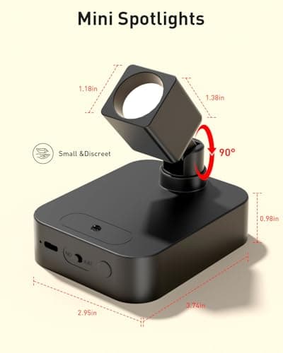 Diomart Spotlights Indoor with Remote, 4000mAh Rechargeable Battery Spotlight Indoor, Wireless Uplighting with 3 Colors & Dimmable, LED Picture Light for Painting, Artwork Accent Lighting(2 Pack) - Thumbnail 4