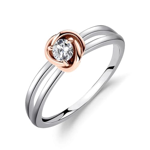 Fimewon Silver Rings for Women Non Tarnish Dainty Cubic Zirconia Rings Bithday Gifts for Women Size 7