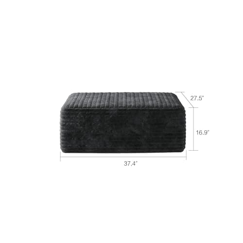 RENDGO 37.4" Cloud Boneless Sectional Couch for Ottoman,Black - Thumbnail 2