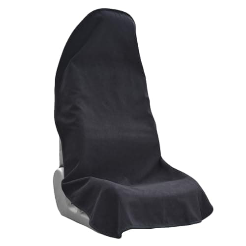 Teuaktty Car Seat Covers Universal Car Protective Front Seat Covers Washable Non-Slip Seat Protectors for Gym Workouts,Waterproof and Sweatproof Towel Seat Covers for Cars,Trucks, Jeeps (Black)