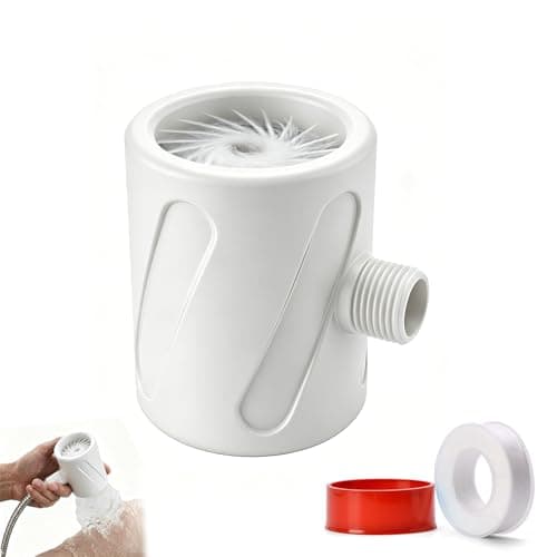 Men's Handheld Shower Head with PTFE Thread Seal Tape – High Pressure Coarse Hole Design, Anti-Clog, Long-Lasting Wear-Resistant, Easy to Install for Bathroom (White) - Image 1
