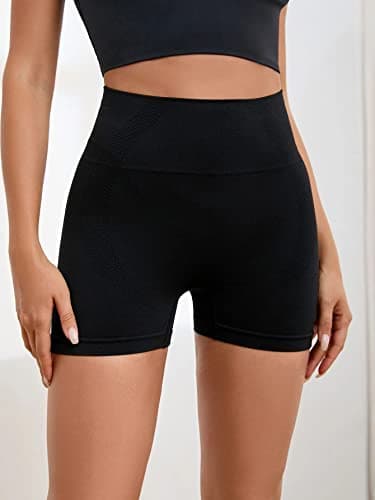 YOAKUKA Women's 4 Piece Workout Shorts Yoga Gym Seamless Scrunch High Waist Pants Athletic Control Ruched Shorts - Thumbnail 6