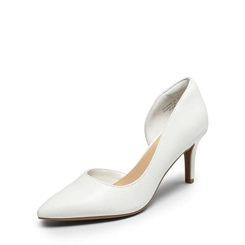 DREAM PAIRS Women's Dress High Heels Pumps Closed Pointed Toe Stiletto D'Orsay Shoes for Wedding Party,Size 9,White-Pu,SDPU2416W - Image 1