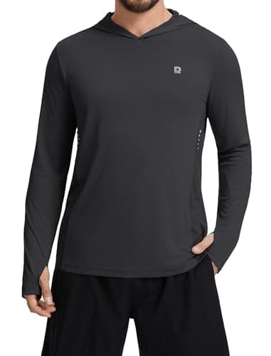DAXIANG Men's Sun Hoodie UPF 50+ Fishing Shirt Sun Protection Long Sleeve Rash Guard Hiking Outdoor Athletic Quick Dry Shirt XL Dark Grey - Image 1