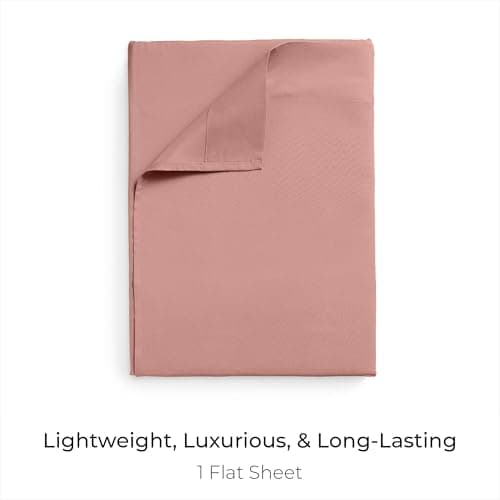Mellanni California King Size Flat Sheet - Iconic Collection Bedding - Hotel Luxury, Extra Soft, Cooling - Wrinkle, Fade, Stain Resistant - 1 Flat Sheet Only (Cal King, Coral) - Thumbnail 2