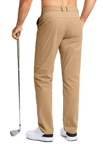 Pudolla Men's Golf Pants Stretch Work Dress Pants Men's Dress Pants 30 Lightweight Quick Dry Trousers with Pockets(Dark Khaki 35Wx30L) - Thumbnail 2
