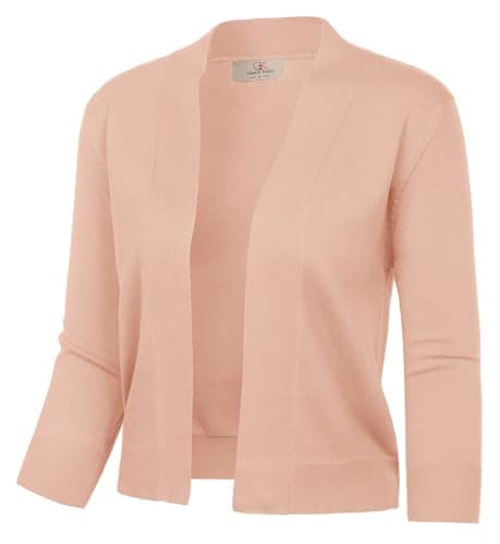 GRACE KARIN Cardigans for Women Lightweight Open Knitted Bolero Tops Outwear (Peach Pink,3XL - Image 1
