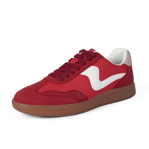 Tigeridea Womens Sneakers Comfortable Casual Shoes for Women Lace up Slip on Red Tennis Shoes Women's Fashion Sneakers Size 7 - Thumbnail 6