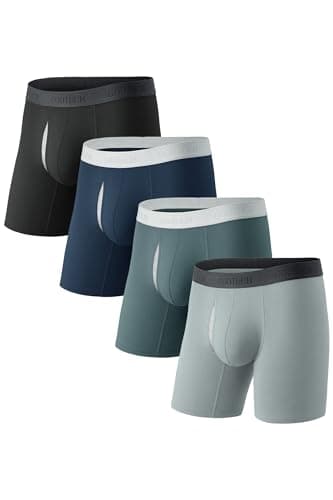 GOOTUCH Mens Underwear Briefs, Moisture Wicking Odor Control Silver-Ion Tech Boxers For Men Pack, Breathable Cotton (Black/Gray/Dark Blue/Dark Gray,XXL) - Image 1