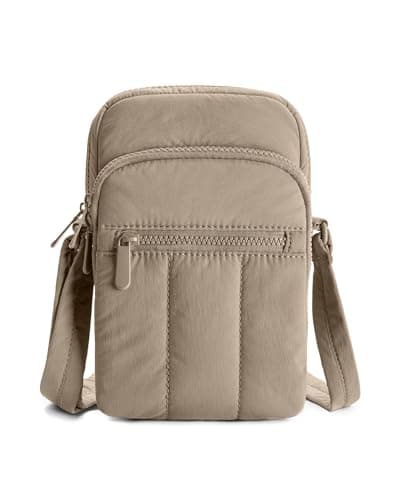 Gitus Mini Crossbody Bags for Women Puffer Cross Body Purses Small Travel Cell Phone Bag with RFID Blocking Card Slots Gifts for Women Mother Mum (Khaki) - Image 1