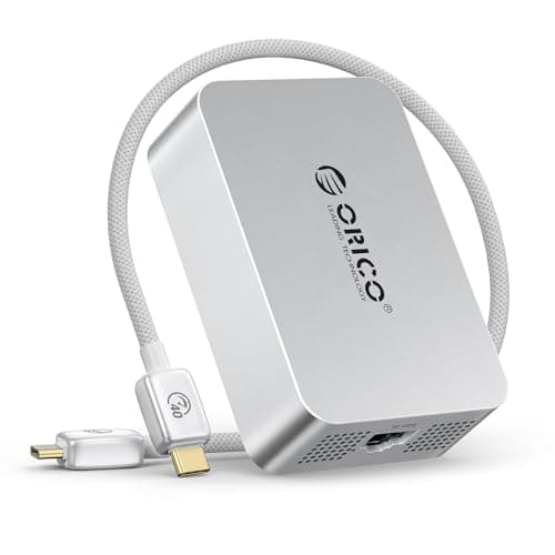 ORICO 10 Gigabit Ethernet Adapter, USB C to Ethernet Adapter, Only Compatible Thunderbolt 5/4/3/USB4, Multi-Rate Adaptive, Suitable for NAS/PC/Mac, Aluminum Housing with Cooling Fan 40Gbps Cable REA - Image 1