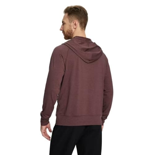 M MAELREG Men's Fashion Hoodies & Sweatshirts Kangaroo Pocket Performance Golf Hooded Quarter Zip Pullover Men Brick Heather - Thumbnail 4
