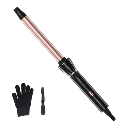 Hahahope 3/4 Inch Curling Wand for Long Hair, Long Barrel Ceramic Hair Curler for Beach Waves, Dual Voltage with 30s Fast Heating & 2 Temp Settings, 360° Swivel Cord