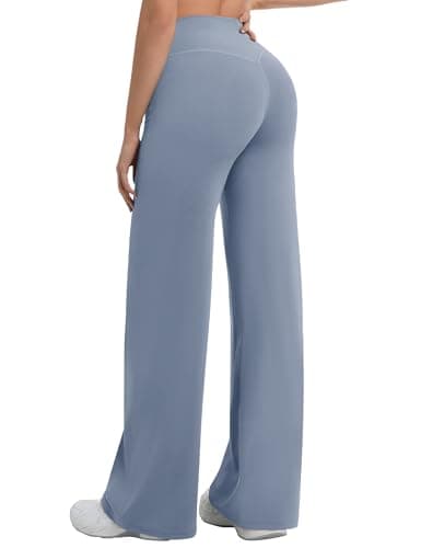 AVAMO Workout Leggings for Women Straight Leg Leggings No Front Seam High Waist Wide Leg Leggings Butt Lifting Yoga Gym - Image 1