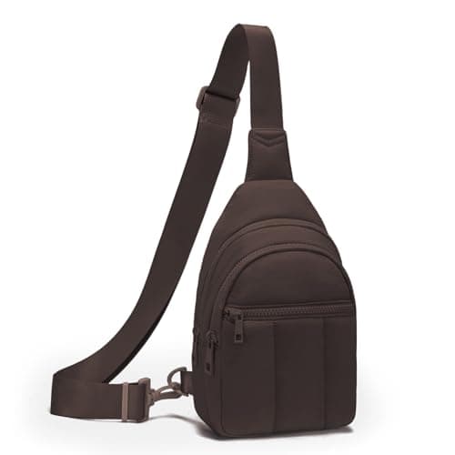 Viverte Quilted Puffer Crossbody Bags for Girls Gifts for Teen Girls Sling Bag Lightweight Cross Body Bubble Purse Shoulder Bag for Travel (Coffee) - Image 1