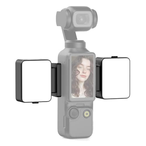 2-Pack Magnetic Fill Light for DJI Osmo Pocket 3 4 Xtra Muse, Bi-Color Rechargeable Mini LED Auxiliary Video Light Kit, USB C 300mAh Clip-On Selfie Vlog Light Set for Live Streaming Recording - Image 1