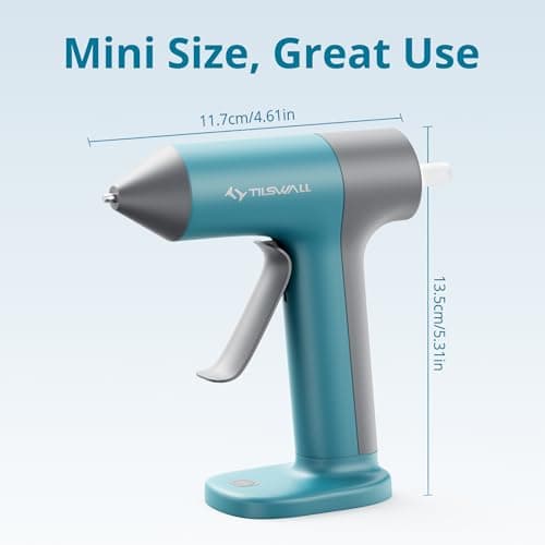 Tilswall Cordless Hot Glue Gun, Rapid 30s Preheat, Mini glue gun and sticks set with 2000mAh Type-C Rechargeable, Smart Power Off, 20 Premium Glue Sticks, Ideal for DIY Crafts, Gift Making Blue - Thumbnail 3