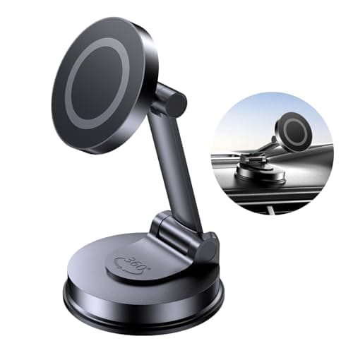 Tophot for MagSafe Car Mount, Car Phone Holder for Dashboard, 360° Rotatable Magnetic Phone Holder for Cars, Strong Adhesive, Sturdy Metal Mount, Compatible with iPhone Samsung - Image 1