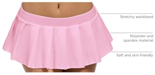 Enyprok Women Pleated Skirts for Women Y2k Mini Skirt Casual Short Skirts Micro Skirt Pink X Small - Thumbnail 4