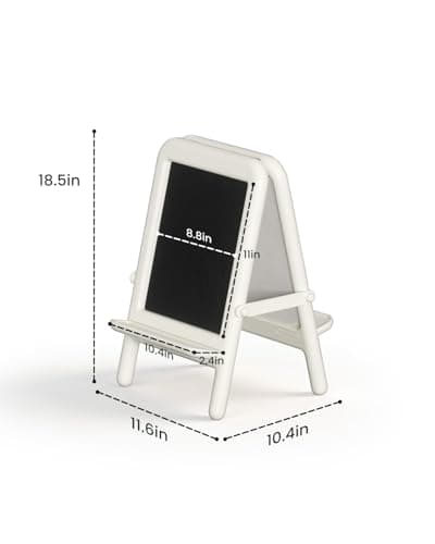 hoopyosms Tabletop Art Easel for Kids Double-Sided Kids Easel with Whiteboard & Chalkboard Toddler Art Easel for 2-4 Portable Painting Easel for Kids with Accessories Desktop Easel, White - Thumbnail 5