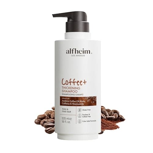ALFHEIM Coffee+ Thickening Shampoo for Fine, Weak & Thinning Hair with Caffeine, Biotin & Arabica Coffee Oil – Energizing, Strengthening & Volumizing Cleanser – Sulfate-Free, Cruelty-Free – 18 oz - Image 1
