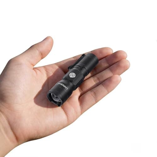 UNROEVS Pocket Flashlight Rechargeable with 1200 Lumens,Mini Small EDC Flashlights with Magnet & Clip,Compact Powerful Flash Light-Zoomable,Adjustable Brightness and 1 Mode for Everyday Carry. - Image 1