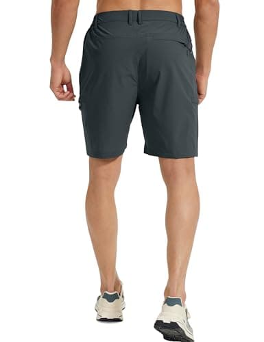 MOURCE Mens Hiking Shorts Lightweight - Quick Dry Summer Cargo Shorts with Zipper Pockets for Fishing Golf Casual, Grey - Thumbnail 2