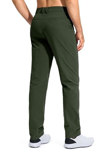 Pudolla Men's Golf Pants Stretch Work Dress Pants Men's Dress Pants 34 Lightweight Quick Dry Trousers with Pockets(Army Green 35Wx34L) - Thumbnail 2