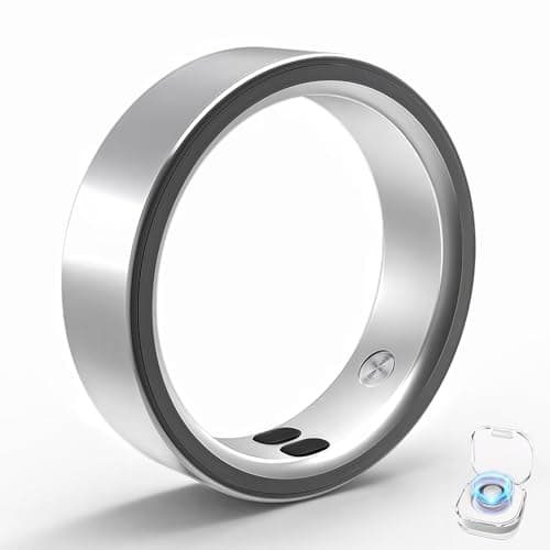 Smart Ring for Women Men,Sleep Tracking Wearable,Fitness Tracker Ring with Step/Heart Rate/Blood Oxygen/Distance/Calorie,Clock Vibration,No Subscription Fee,5ATM Waterproof, iOS&Android(Silver 13)