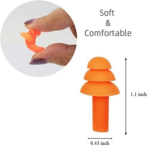 100 Pair Silicone Reusable Ear Plugs for Swimming, Sleeping, Concerts & Music - Bulk Pack of Swimmers Ear Plugs for Adults - Noise Reduction up to 25dB Swimming Earplugs for Men Women Ear Protection - Thumbnail 4