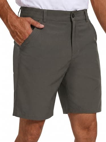 TUREFACE Men's Casual Style Shorts Relaxed Fit 4-Pocket Everyday Shorts Knee-Length for All Occasions Charcoalash-XL - Image 1