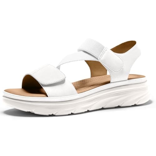 Vilanva Women's Comfortable Walking Sandals White Size 11 - Image 1