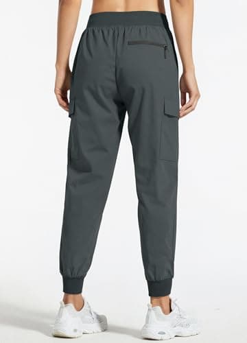 Libin Women's Cargo Joggers Lightweight Quick Dry Hiking Pants Athletic Lounge Casual Travel Petite, Steel Gray XXL - Thumbnail 3