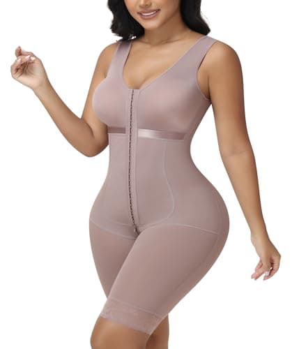 POP CLOSETS Full Body Faja Lace Bodysuits for Women Tummy Control Compression Booty Lifting Shapewear Purple L - Image 1