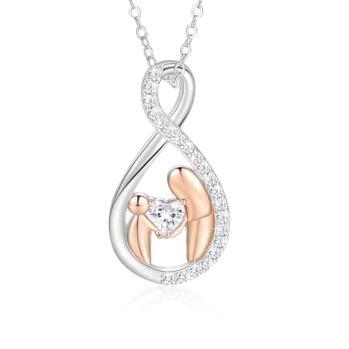 Mother Day Gift for Mother Daughter Infinity Necklace for Women Heart Necklace for Mothers Day Gifts for Mom Daughter Heart Jewelry Mom Gifts from Daughters Birthday Gifts for Mom Daughter Women (Infinity) - Image 1