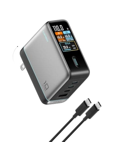 CUKTECH 100W Wall Laptop Charger, 4-Port GaN USB C Charger Block, Smart Display and Touch Control, Fast Charging Power Adapter for MacBook, iPhone 17/16 Series, Galaxy S26, Pixel (Cable Included) - Image 1