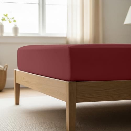 Mellanni Twin XL Fitted Sheet - Iconic Collection Bedding Sheets with up to 16 inch Deep Pocket - Soft & Cooling - Fade & Stain Resistant - 1 PC (Twin XL, Brick Red) - Image 1