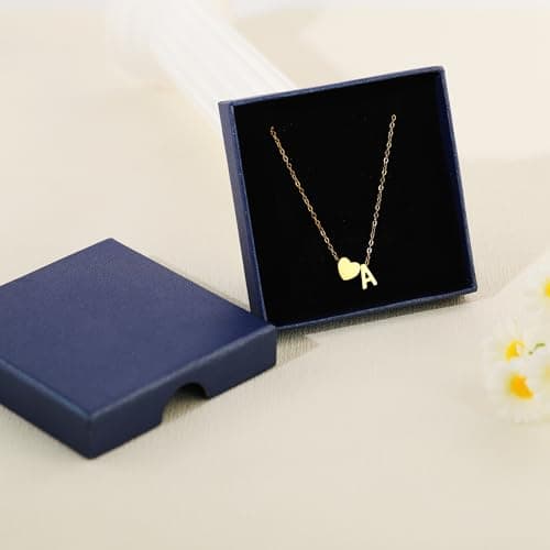 JNZSSWHJJH Initial Necklaces for Women, 18K Gold Plated Letter S Initial Necklace Heart Necklace Dainty Gold Necklace for Women Gold Jewelry Christmas Gifts for Teen Girls Mom Grandma Daughter Sister - Thumbnail 6